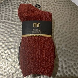 Frye Wool Blend Red Black 2 Pairs Boot Socks Women’s Size 5-10